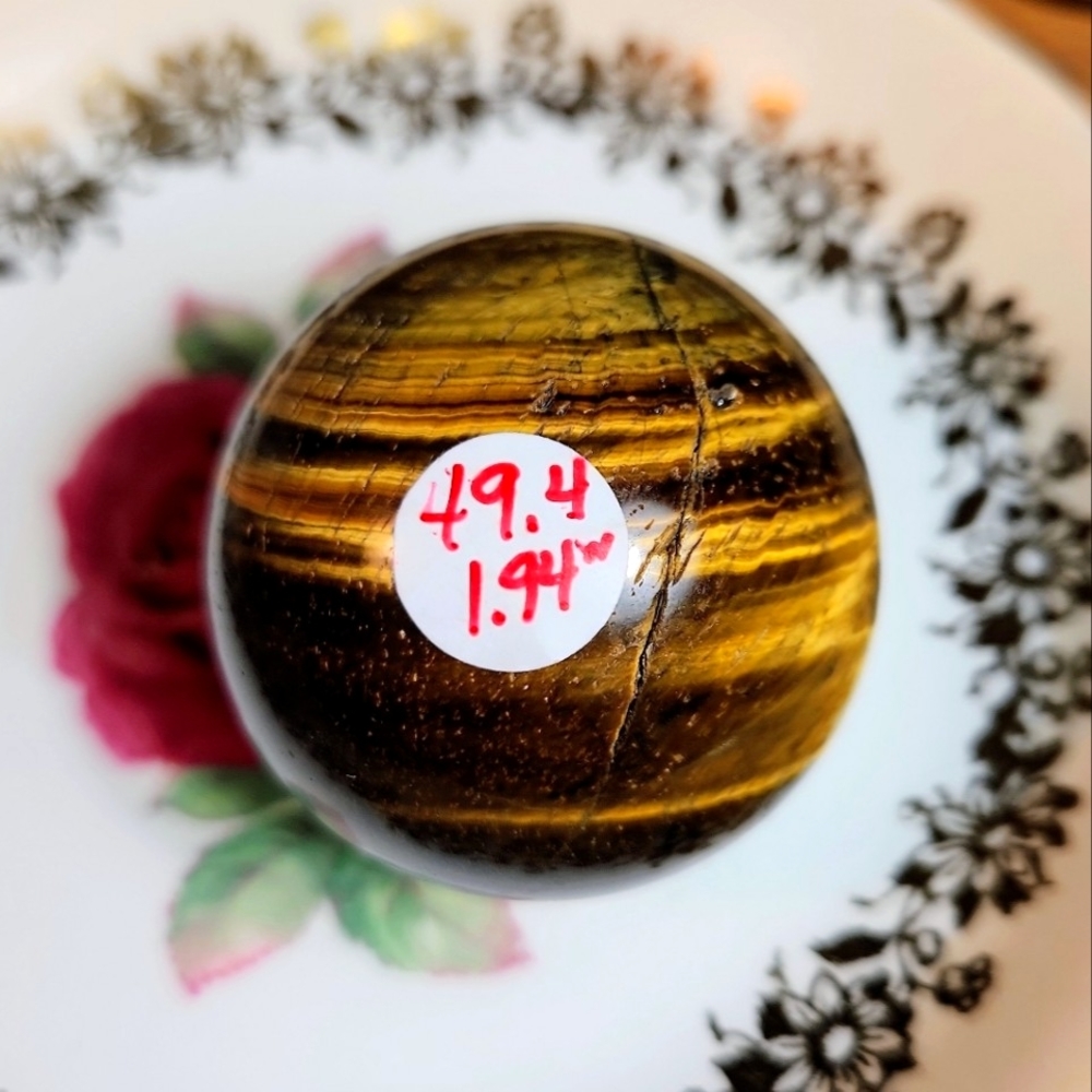 1.93"/49.4mm Large Tiger Eye Sphere.